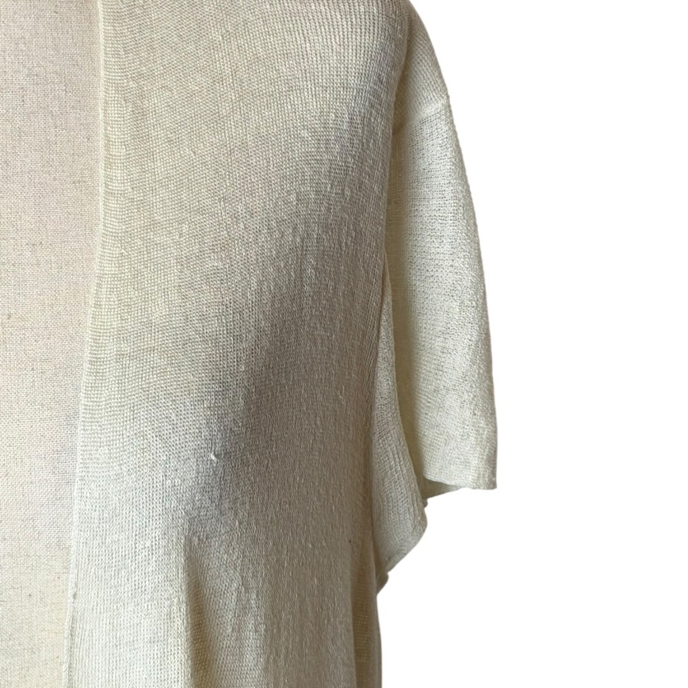 Eileen Fisher‎ Sweater Women Medium Ivory Hemp Blend Open Front Cardigan Mature - Picture 5 of 9